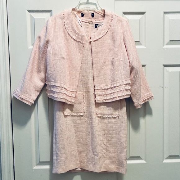 Pink Tweed Short sleeve Dress - Picture 9 of 11